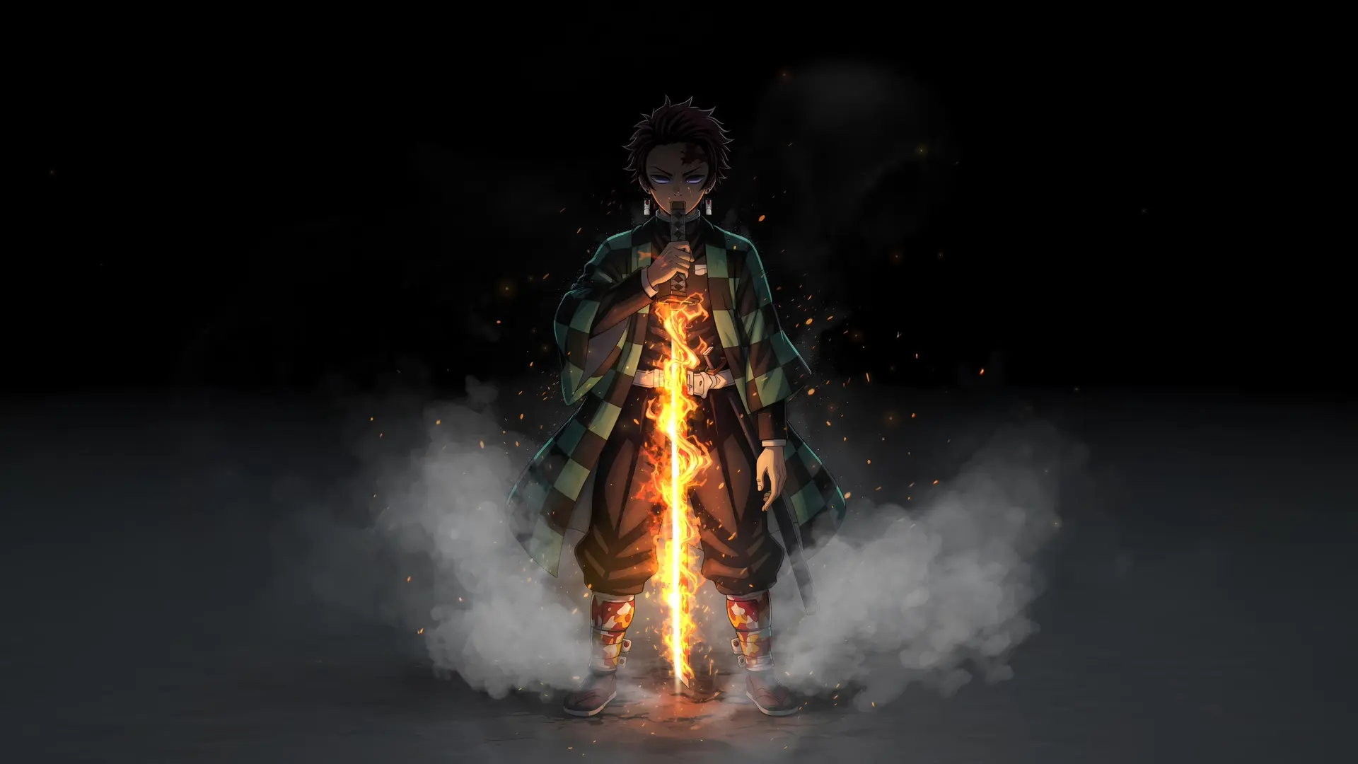 Tanjiro Kamado Flame Sword live wallpaper for desktop