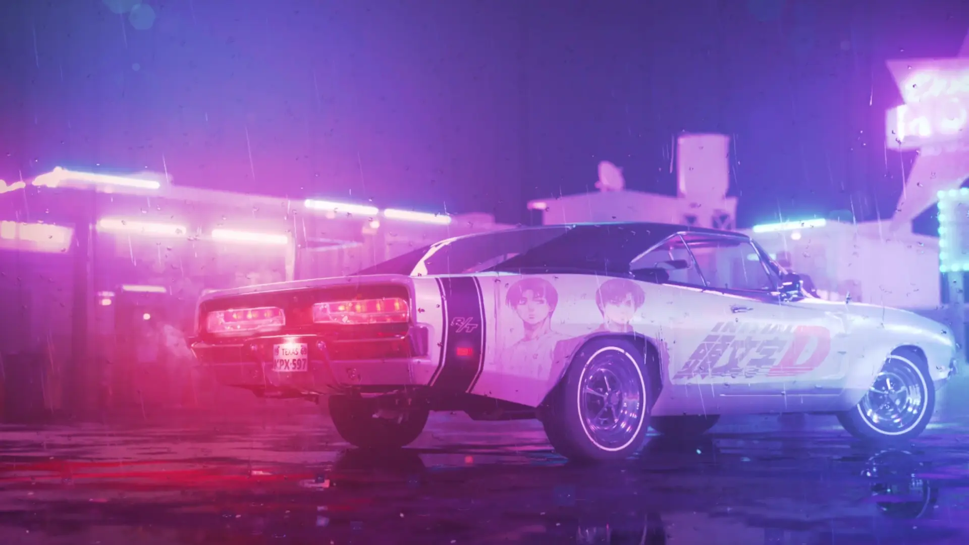 Dodge Charger R/T Neon Anime live wallpaper for desktop
