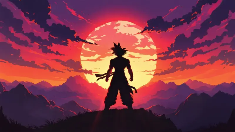 Goku Silhouette Sunset Dragon Ball