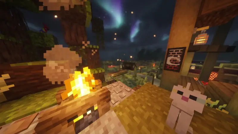 Minecraft Cozy Campfire Night