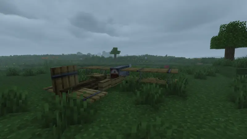Minecraft Abandoned Airplane in the Rain