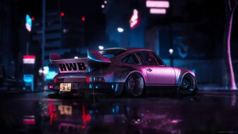 Porsche 911 RWB Neon Night