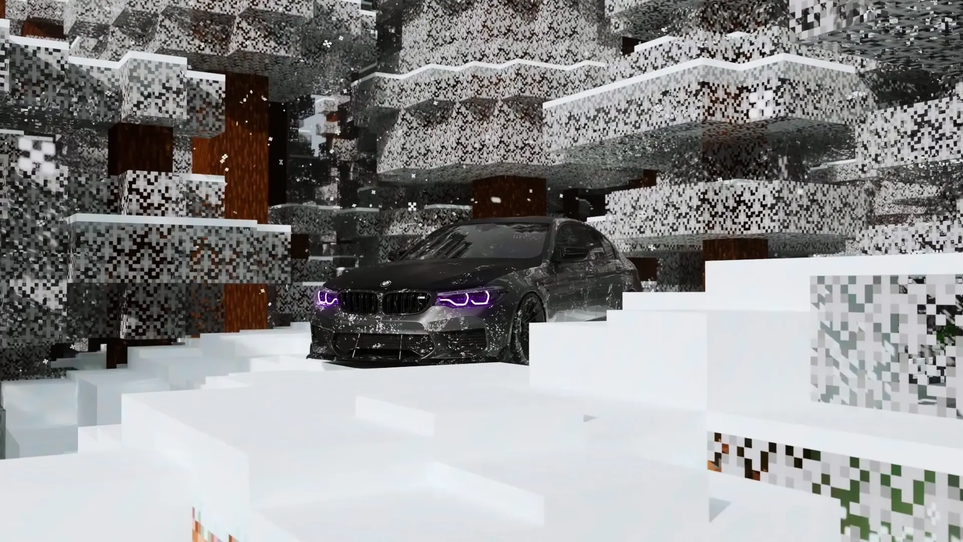 Minecraft BMW M5 Neige live wallpaper for desktop