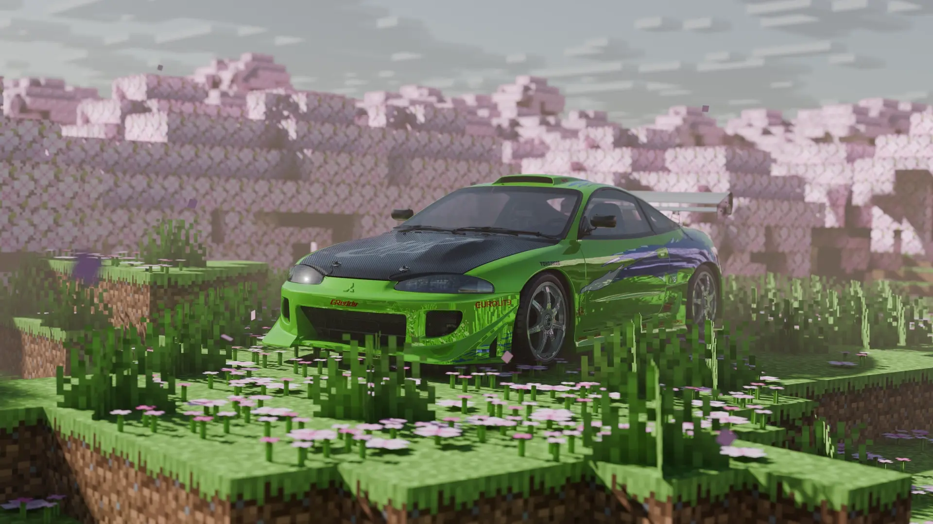 Mitsubishi Eclipse X Minecraft live wallpaper for desktop